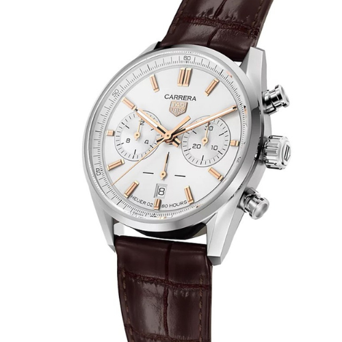 Branded Carrera Calibre Heuer Chronograph White Dial